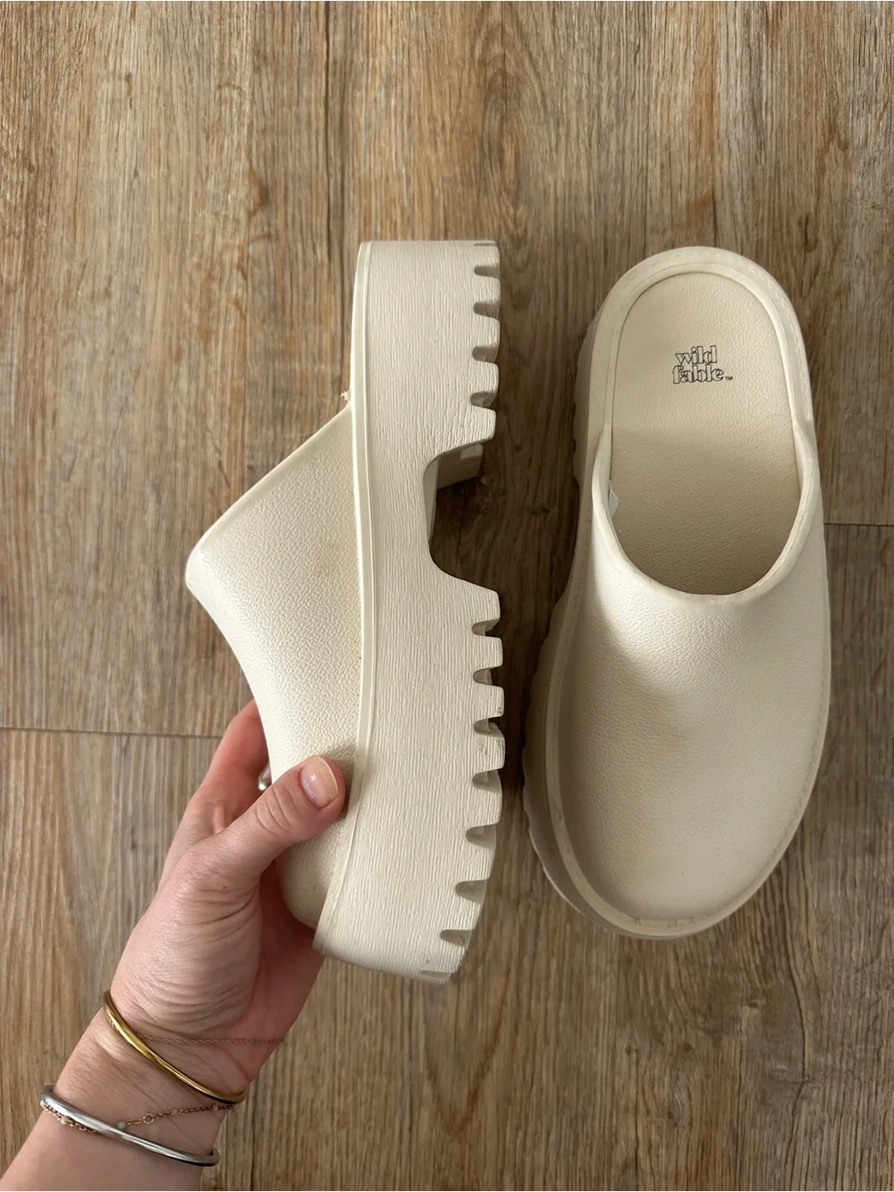 wild fable Cream Chunky Platform Clog Mules - Picture 1 of 5